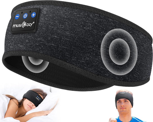 Sleep Headphones Bluetooth 5.4 Headband, Wireless Earphones Music Sleep Earbuds Sleeping Eye Mask with HD Stereo Speakers for Workout Running Travel Yoga, Ideal Gifts for Men Women Mom Dad