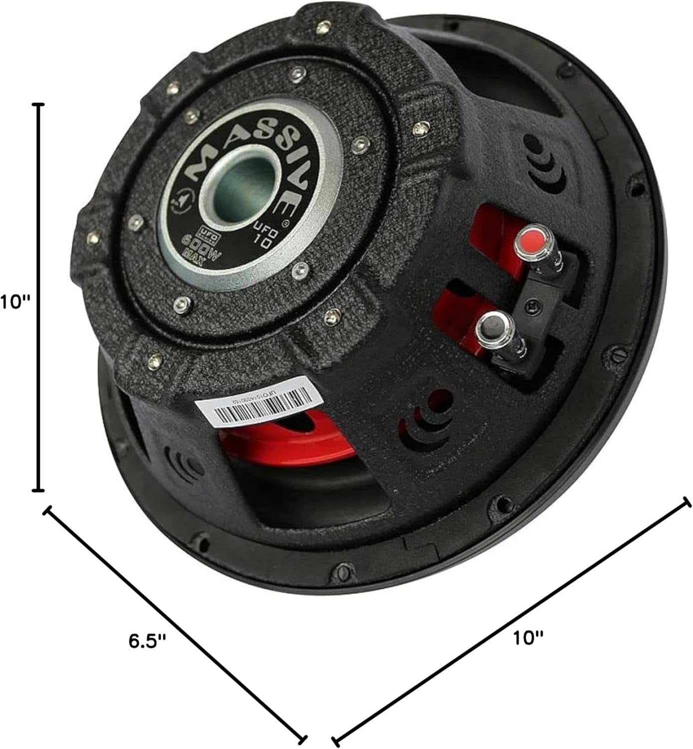 UFO10V2 10” Slim Subwoofer | 600W Max, 300W RMS, Dual 4 Ohm, Shallow Mount Design, Powerful Low-Profile Woofer for Tight Spaces & Deep Bass Car Audio Systems