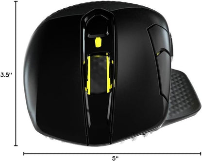 Corsair Dark CORE RGB PRO Wireless/Wired FPS MOBA Gaming Mouse – 18,000 DPI, Fast Response Time, 8 Programmable Side Buttons, Dynamic Multi-Color Backlighting – Black