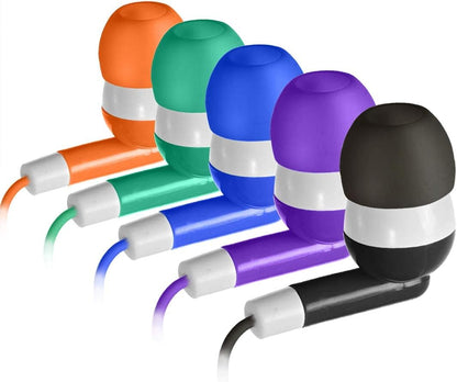 Bulk Earbuds 50 Pack for Classroom Wholesale Earbuds Headphones Wired Stereo Earphones Multi Color for Kids Toddlers Teen at School Library Room Homeschool Online Teaching